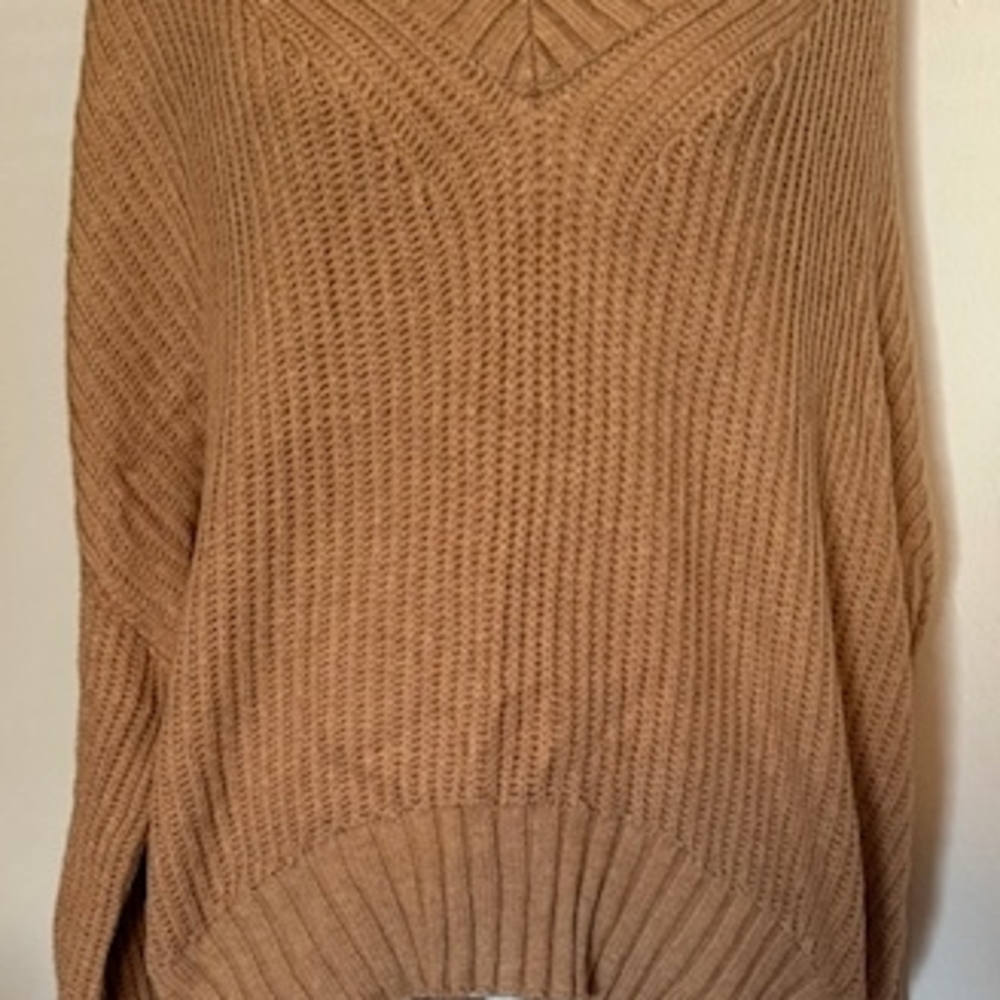 Saks Fifth Avenue Tan Knit Poncho